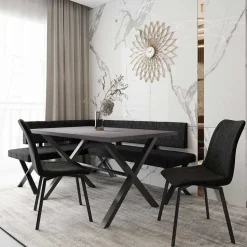 3 Personen Eckbank in Anthrazit - Pricenta