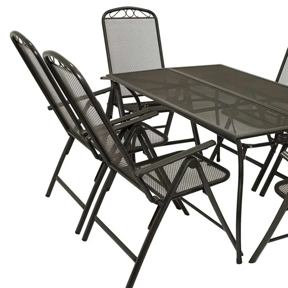 6 Personen Gartengruppe aus Streckmetall - Tessina (siebenteilig)