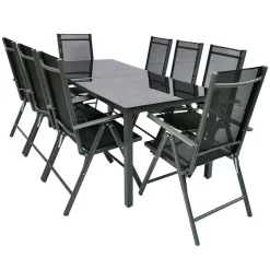 8 Personen Garten-Sitzgruppe Set - Micaelo (neunteilig)