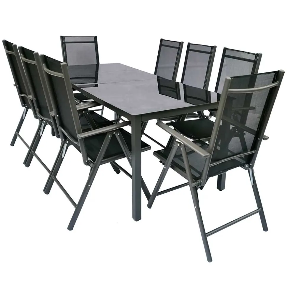 8 Personen Garten-Sitzgruppe Set - Micaelo (neunteilig)