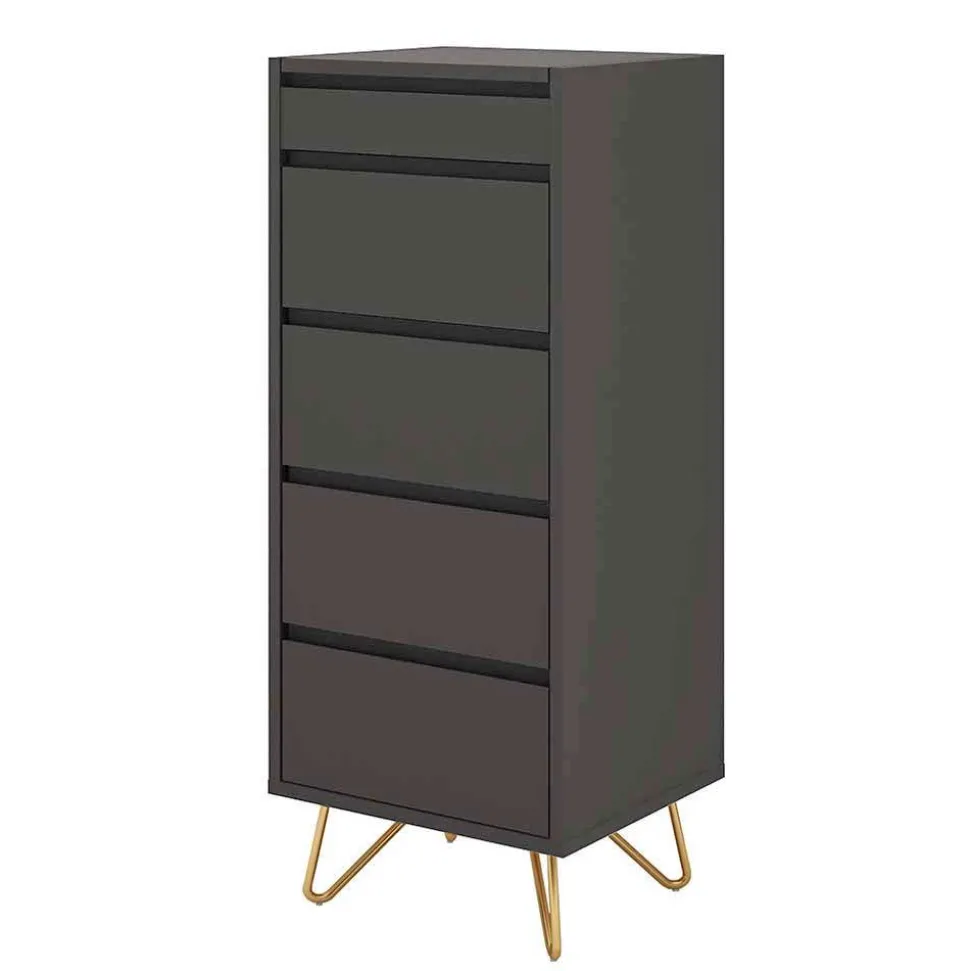 4 Schubladen Hochkommode mit Spiegel klappbar - Bathford