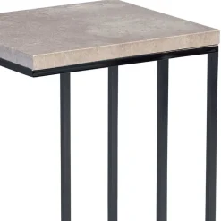 Ablagetisch mit Beton Dekor Symatra & offenem Bügelgestell Schwarz