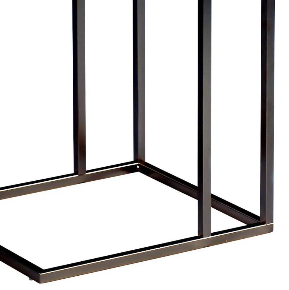 Ablagetisch mit Beton Dekor Symatra & offenem Bügelgestell Schwarz