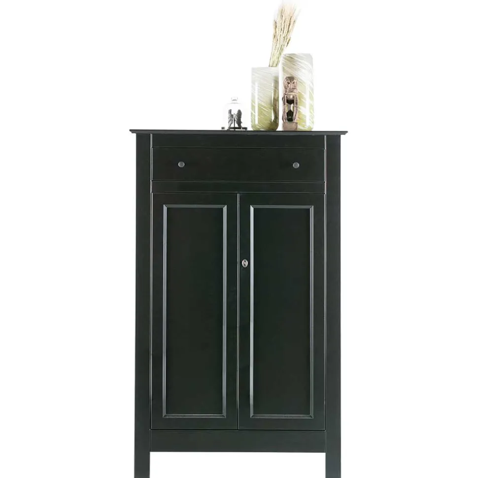 Abschließbare Vertiko Kommode in Schwarz - Wins