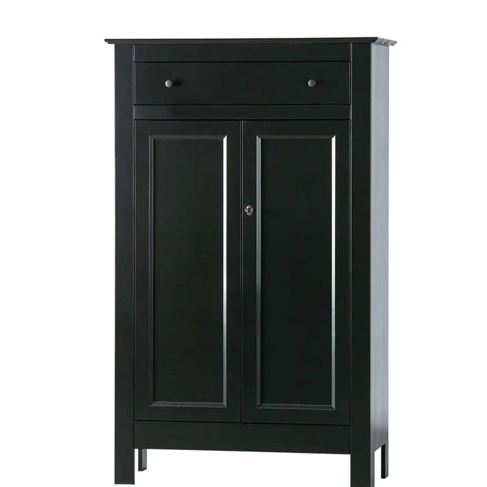 Abschließbare Vertiko Kommode in Schwarz - Wins