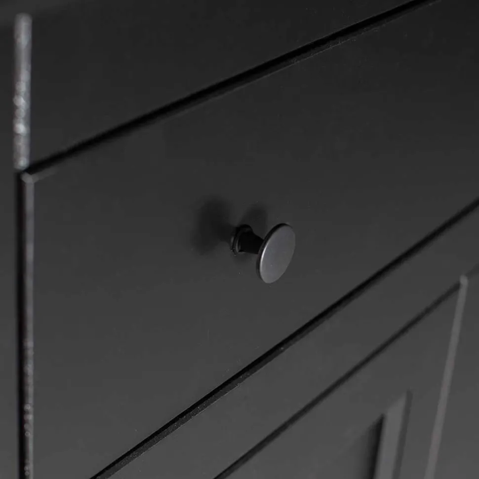 Abschließbare Vertiko Kommode in Schwarz - Wins