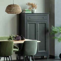 Abschließbare Vertiko Kommode in Schwarz - Wins