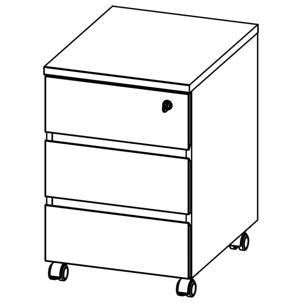 Abschließbarer Rollcontainer 41x60x50 cm - Contrage