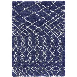 Abstrakt gemusterter Läufer Teppich in Blau - Gunnar