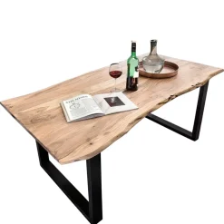 Akazie Baumkantentisch mit U Bügelgestell - Surimo