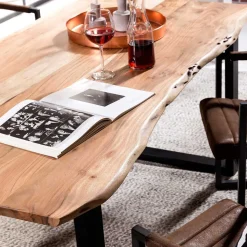 Akazie Baumkantentisch mit U Bügelgestell - Surimo