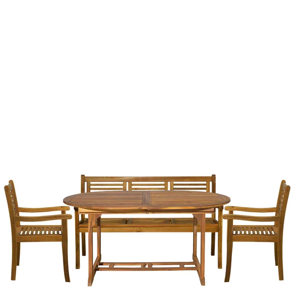 Akazie Gartengruppe mit Tisch oval - Egina (vierteilig)