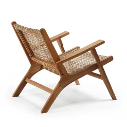 Akazie Holzsessel mit Rattan Geflecht - Foglia