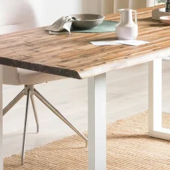 Akazie Küchentisch mit natürlicher Baumkante - Lisbon