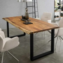 Akazien Esstisch mit Baumkanten - Rai