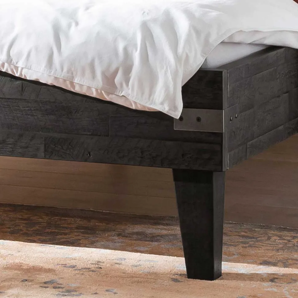 Akazienholz Bett in Grau - Friedel