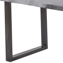 Akazienholz Küchentisch mit Naturkante in Grau - Mevrinus