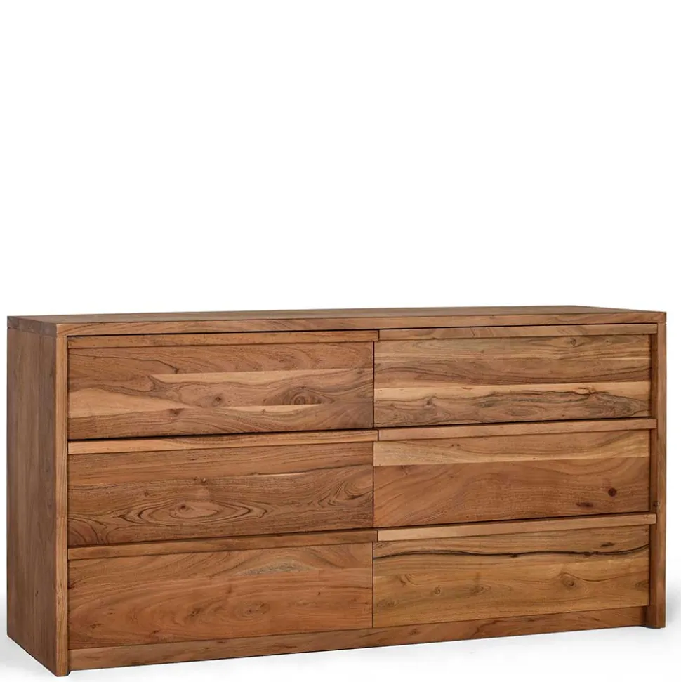 Akazienholz Sideboard mit sechs Schubladen - Vomano