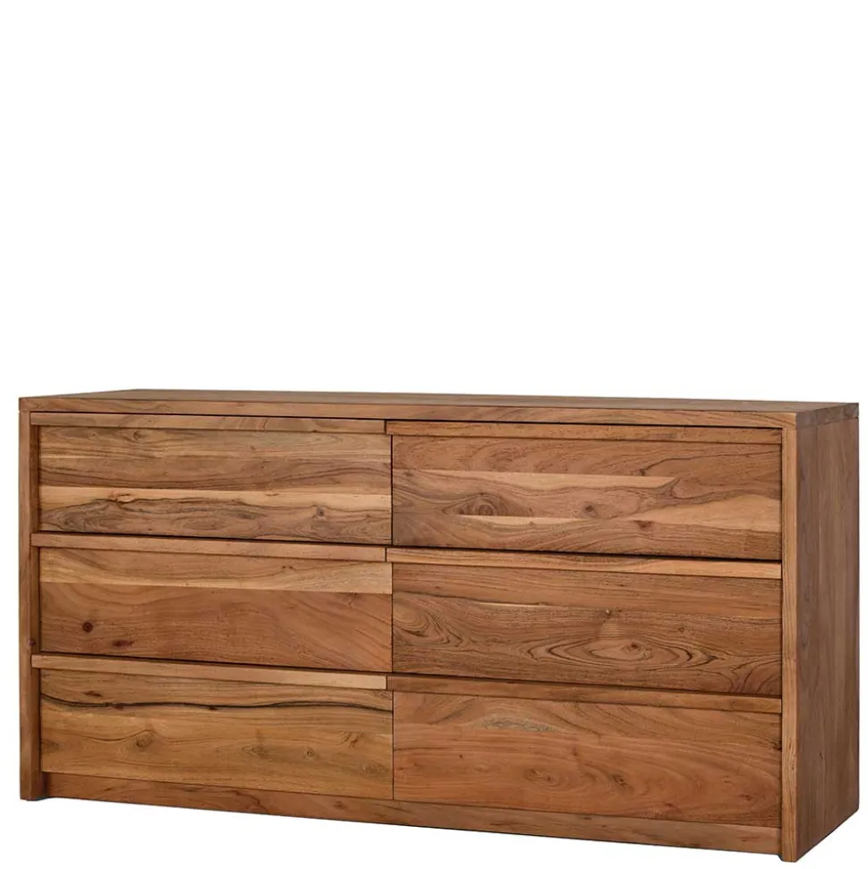 Akazienholz Sideboard mit sechs Schubladen - Vomano