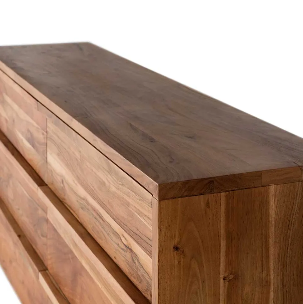 Akazienholz Sideboard mit sechs Schubladen - Vomano