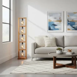 Akazienholz Stehlampe für fünf Leuchtmittel - Veral