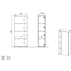 Aktenschrank in Hellgrau und Wildeiche Optik - Chiron