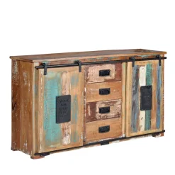 Altholz Kombikommode mit Schiebetüren - Jevilia