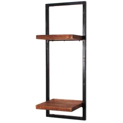 Altmetall Loft Wandregal mit 2 Holzböden - Mendoza