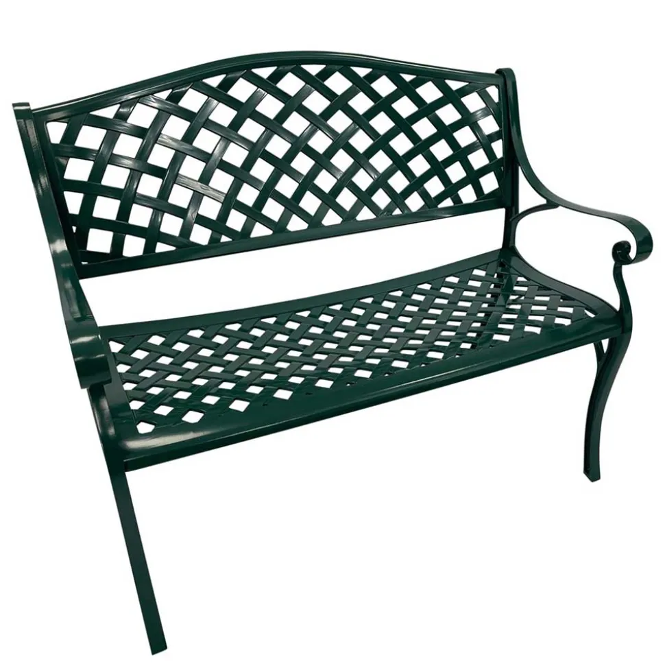 Aluminium Gartenbank in Dunkelgrün - Nisora