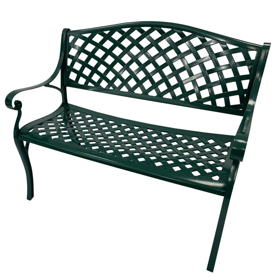 Aluminium Gartenbank in Dunkelgrün - Nisora