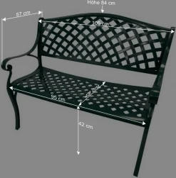 Aluminium Gartenbank in Dunkelgrün - Nisora