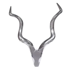 Aluminium Kudu Schädel mit Hörnern - hängende Deko - Filigrano