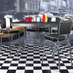 American Diner Bartisch Set Barataria mit 4 Stühlen (fünfteilig)