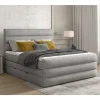Amerikanisches Bett in Grau Stoff - Padiona