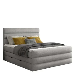 Amerikanisches Bett in Grau Stoff - Padiona