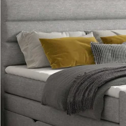 Amerikanisches Bett in Grau Stoff - Padiona