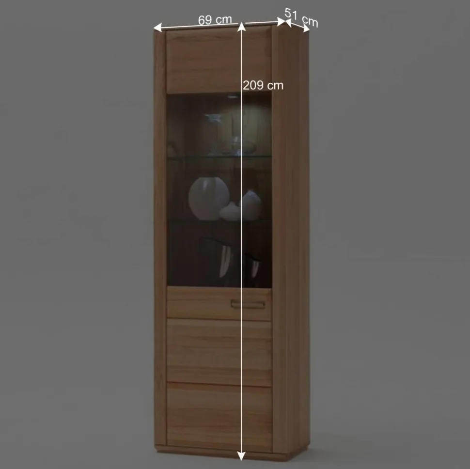 Anbauwand Athias aus Kernbuche (vierteilig)