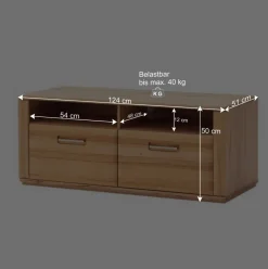 Anbauwand Athias aus Kernbuche (vierteilig)