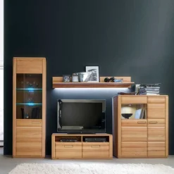 Anbauwand Athias aus Kernbuche (vierteilig)