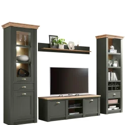 Anbauwand in Graugrün & Wildeiche - Eylan (vierteilig)