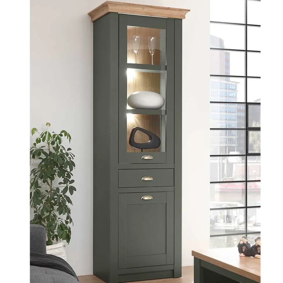 Anbauwand in Graugrün & Wildeiche - Eylan (vierteilig)