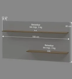 Anbauwand in Weiß & Wildeiche - Nonessia (dreiteilig)