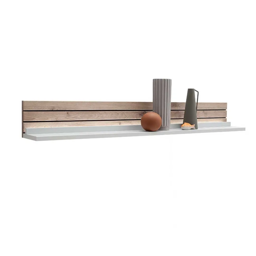 Anbauwand in Weiß mit Wildeiche - Varzino (dreiteilig)