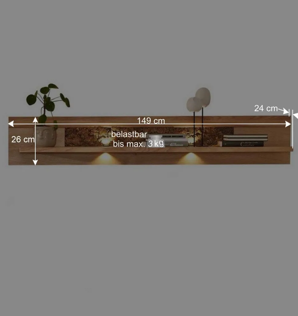 Anbauwand Möbel Kombination modern - Cassna (dreiteilig)