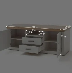 Anbauwand Set im Country Style - Samula (vierteilig)