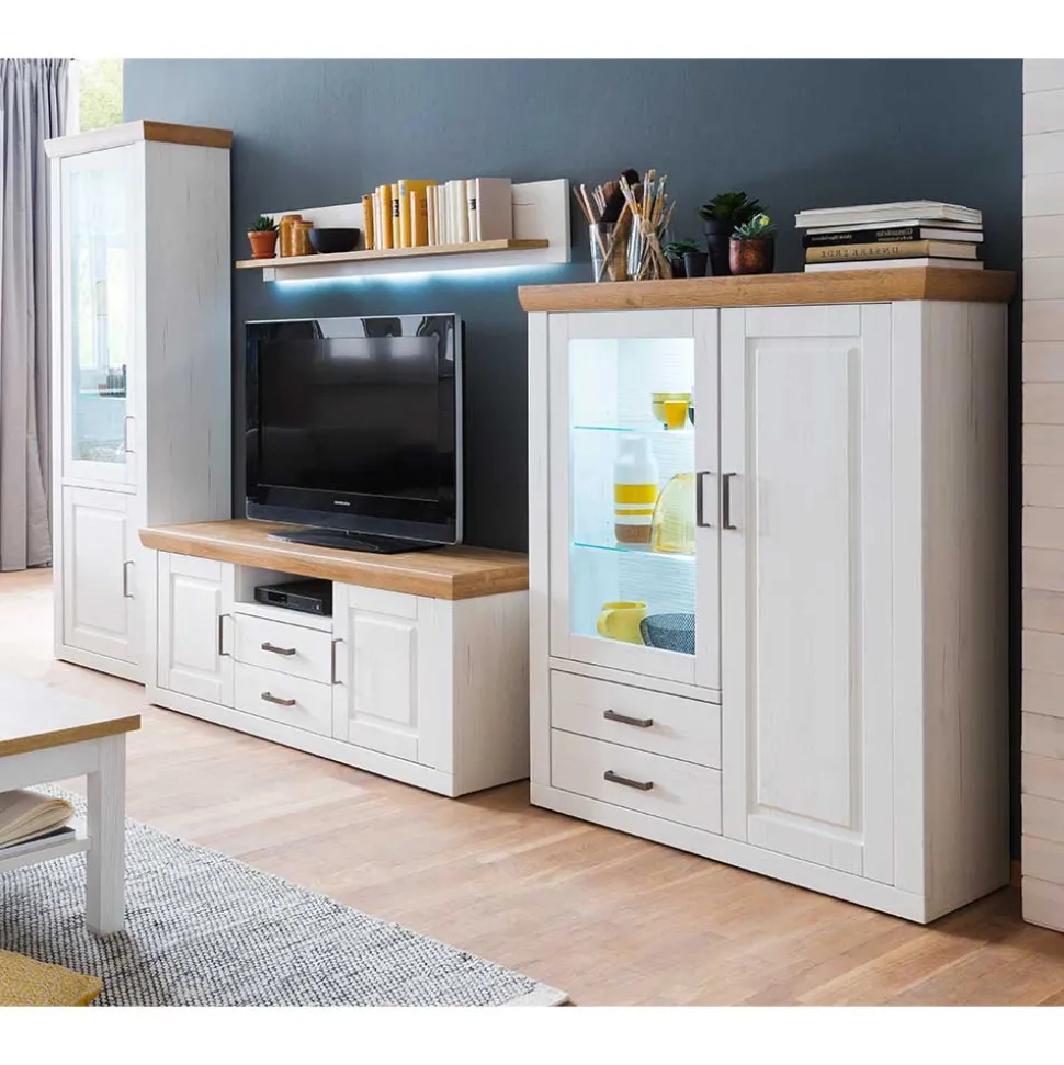 Anbauwand Set im Country Style - Samula (vierteilig)