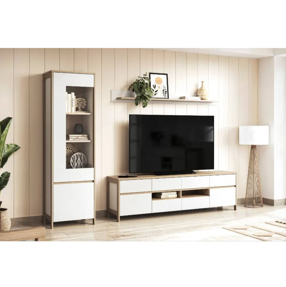 Anbauwand-Möbelset in Weiß - Ovidio (dreiteilig)