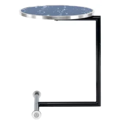 Anstelltisch mit Glas in Schwarz Stein Optik - Adamina