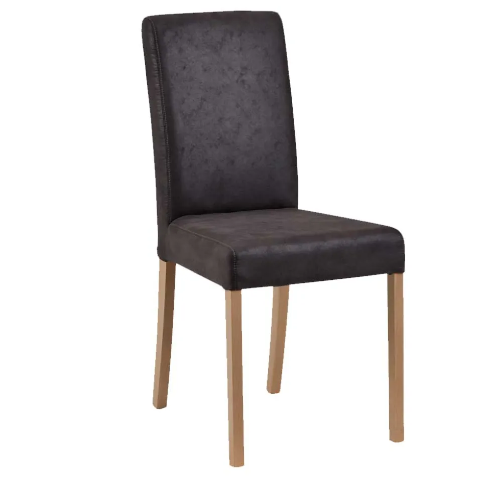 Anthrazit Polsterstühle aus Microfaser - Daricca (2er Set)