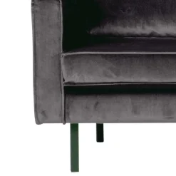 Anthrazitfarbene Samt Recamiere Ertrego mit Armlehne links